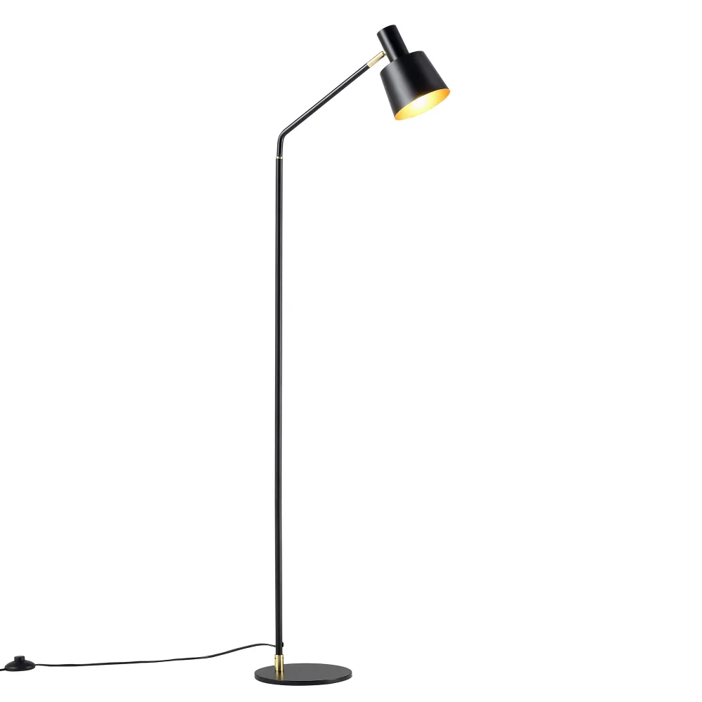 Lampadaire lampe lumière luminaire bristol abat-jour réglable e14 hauteur 140 cm noir 03_0007258 en papier artisanal