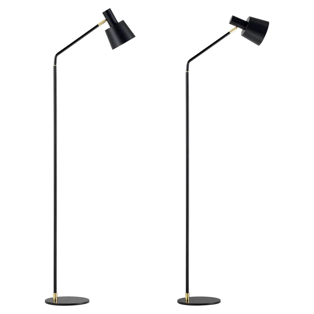Lampadaire lampe lumière luminaire bristol abat-jour réglable e14 hauteur 140 cm noir 03_0007258 en papier artisanal