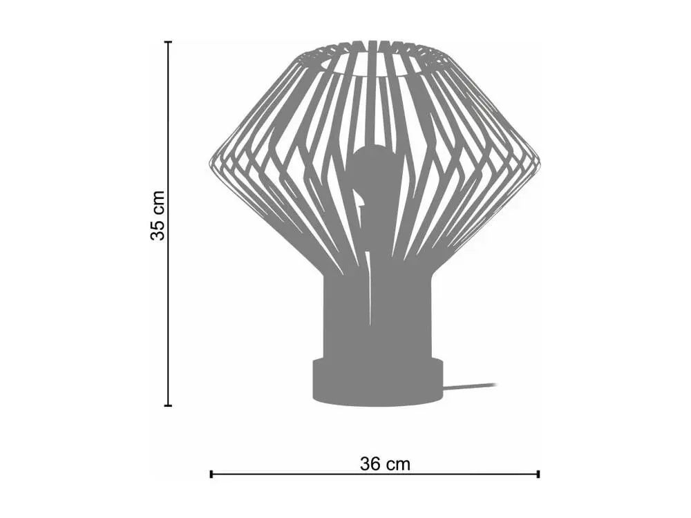 Lampe poser bois, conique métal rouge35 cm. en papier artisanal