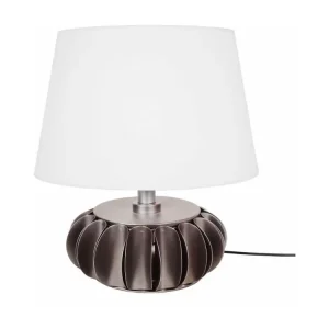 Lampe de salon vase métal bronzé 43 cm.