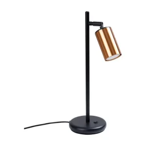 Lampes de bureau actuel en acier - 1 sources lumineuses - L.13 x H.44 cm - noir/cuivre
