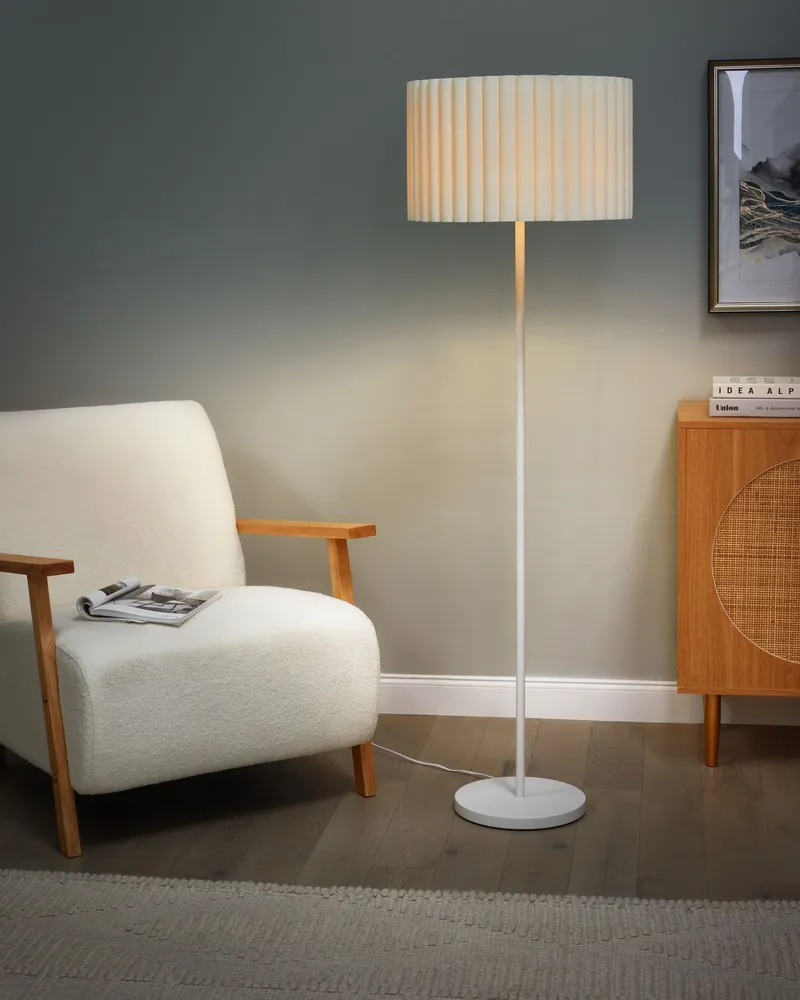 Métallique Floor Lamp Beige LOURENS