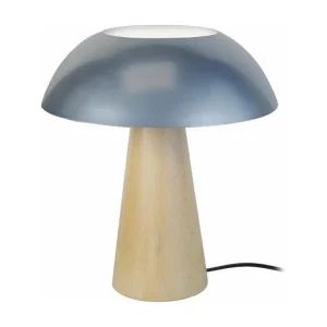 Socle en céramique Lampe poser conique bois naturel,aluminium 35 cm.