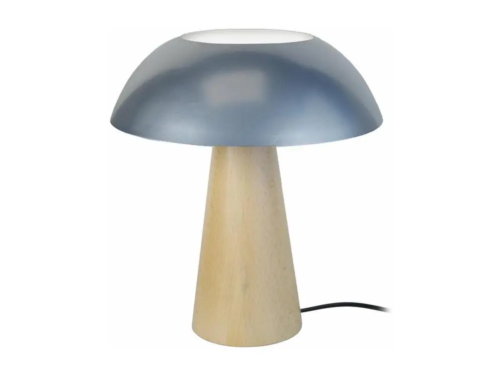 Socle en céramique Lampe poser conique bois naturel,aluminium 35 cm.