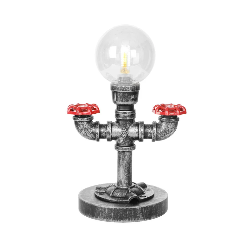 Suspension à abat-jour Lampe de lecture industrielle à abat-jour Globe à lumière particulier, argent Antique, verre clair/...