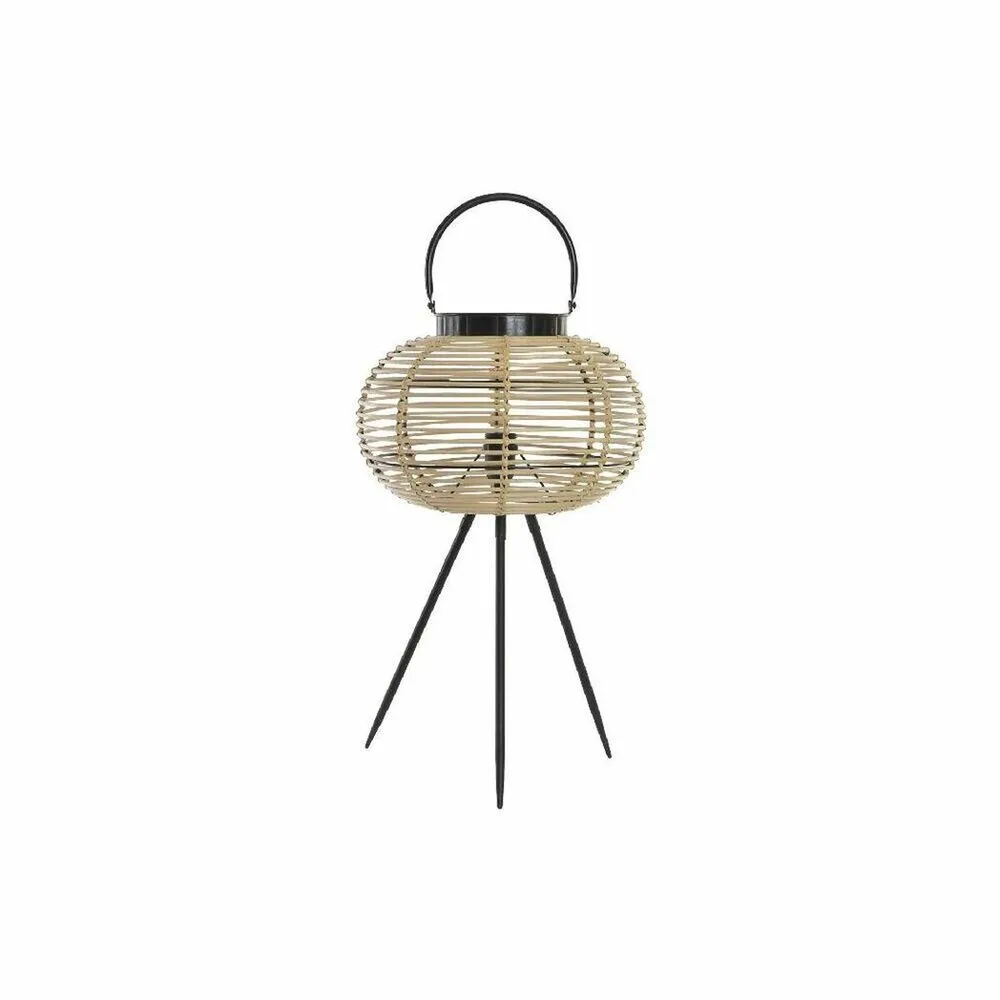 Suspension à trois bras Lampe de bureau DKD Home Decor Noir Métal Marron Bambou (34 x 34 x 56