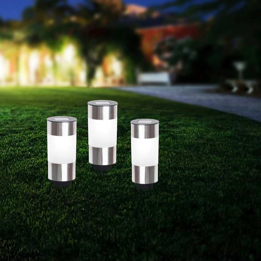 Lanterne murale Potelet solaire Valea rond en inox