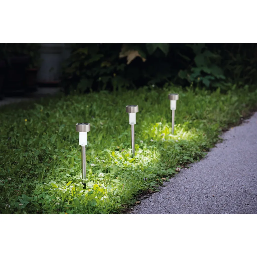 Luminaire à piquer extérieur métal argenté Z_SOLAR LED INT 1X0,06W Certifié CE