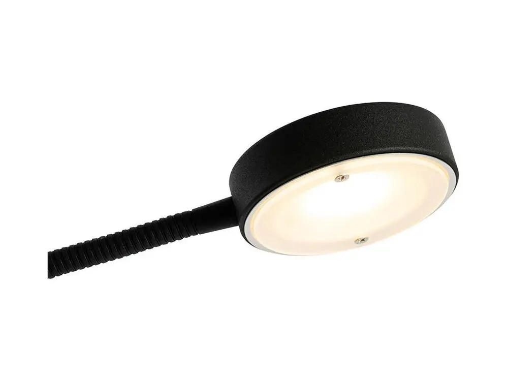 Applique design Lampadaire noir avec LED et variateur avec lampe de lecture - Kelso