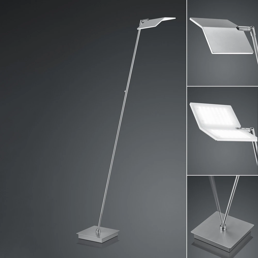 BANKAMP Book lampadaire LED nickel mat avec 16 couleurs RVB
