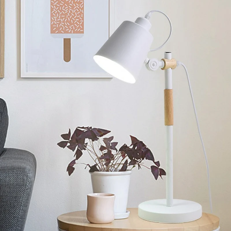 Éclairage de travail conique en métal Macaron 1 tête jaune/noir/blanc lampe de lecture pour salon pour chambre d'enfant