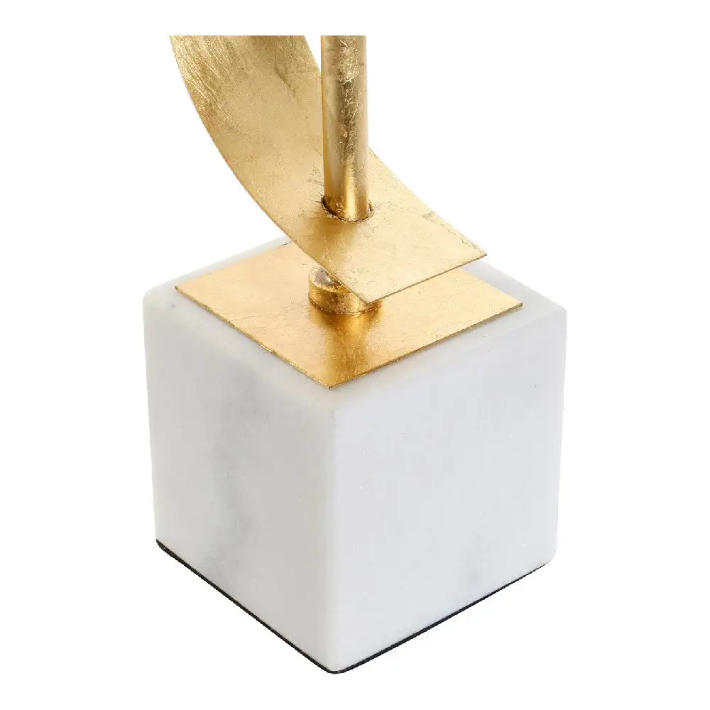 Desk Lamp DKD Home Decor White Coton bio Metal Marble Golden (38 x 38 x 9