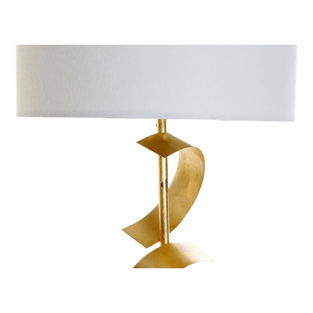 Desk Lamp DKD Home Decor White Coton bio Metal Marble Golden (38 x 38 x 9
