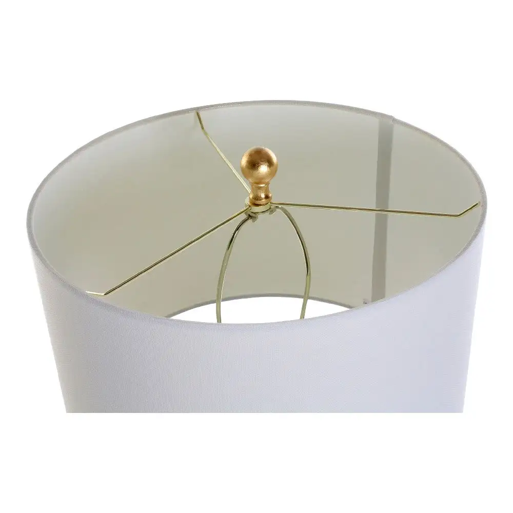 Desk Lamp DKD Home Decor White Coton bio Metal Marble Golden (38 x 38 x 9