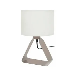 Lampe de chevet géométrique, métal taupe 29 cm.