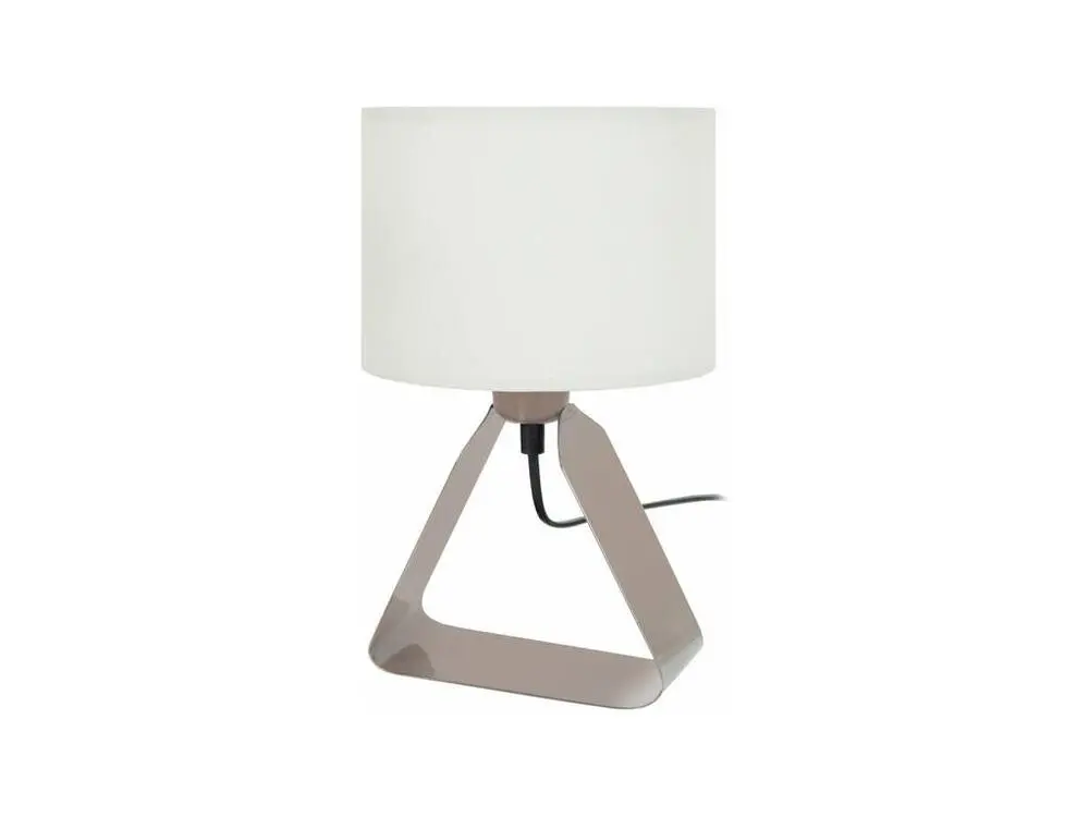 Lampe de chevet géométrique, métal taupe 29 cm.