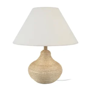 Lampe de salon vase sisal doré,naturel 50 cm. en aluminium anodisé