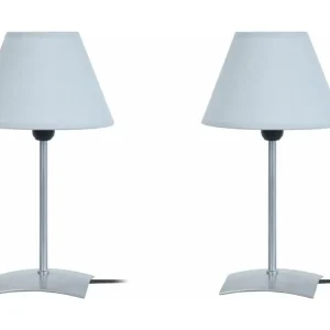 Pair de Lampes de chevet droit métal aluminium 29 cm. - 1000 lumens
