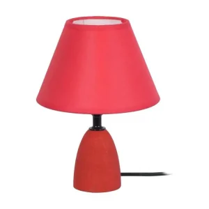 BOIS MINOR - Lampe de chevet conique bois rouge en aluminium anodisé