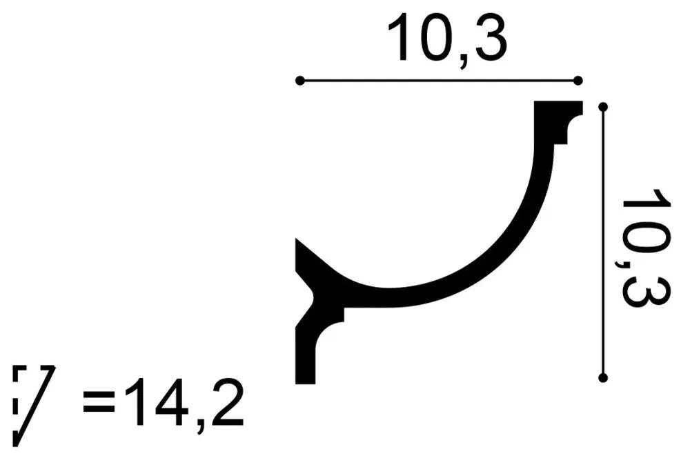 Flexible Stuck Lichtleiste für indirekte Beleuchtung C902F | 103 x 103 x 2000 mm