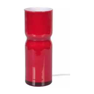 Lampe de chevet vase verre rouge27 cm.