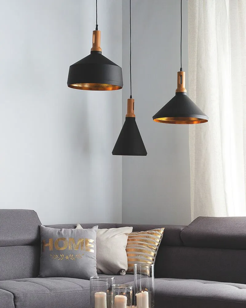 Lampe de signalisation Hanglamp zwart/goud MACKENZIE