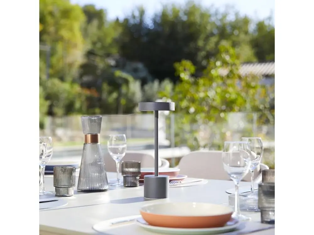 Haute Luminosité Lampe de table sans fil touch ROBY en aluminium H30cm