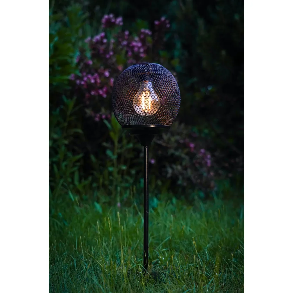 Lampe de table extérieure métal noir Z_SOLAR LED INT 2X0,06W avec Détecteur de Mouvement