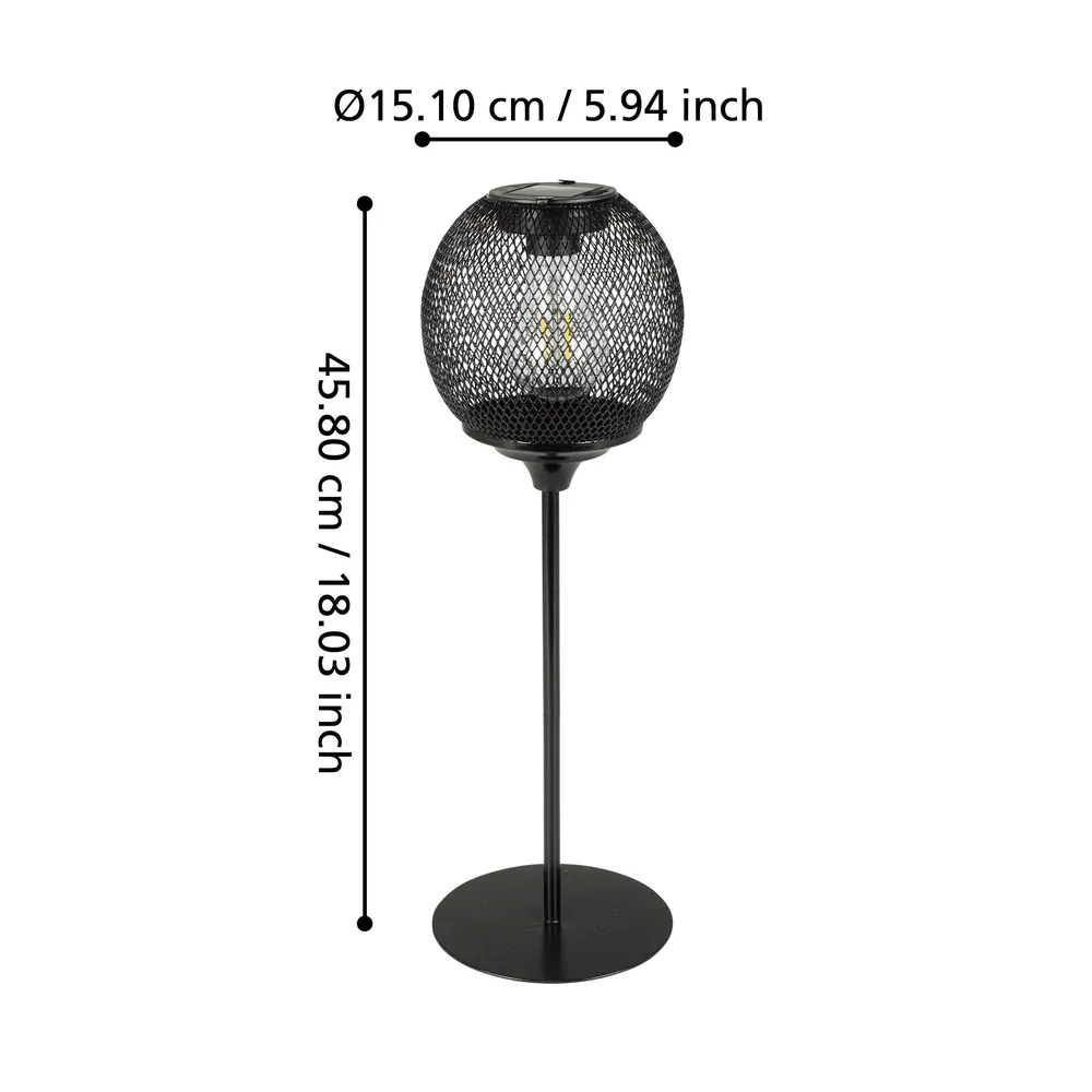 Lampe de table extérieure métal noir Z_SOLAR LED INT 2X0,06W avec Détecteur de Mouvement