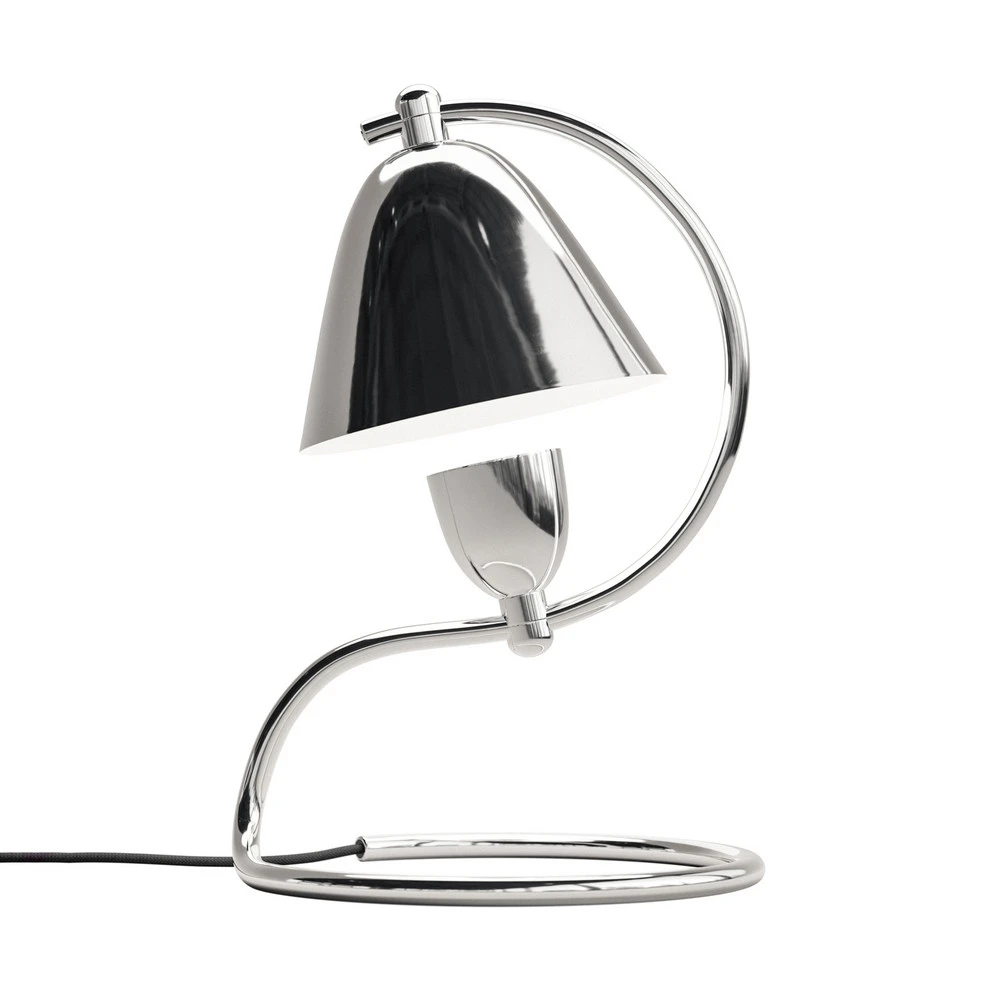 Abat-jour en tissu Audo Klampenborg lampe à poser, acier poli