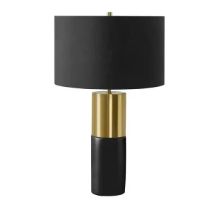 éClairage - Lampe De Table 25"H BéTon Noir / Abat-Jour Noir | Dimmable | Haute luminosité