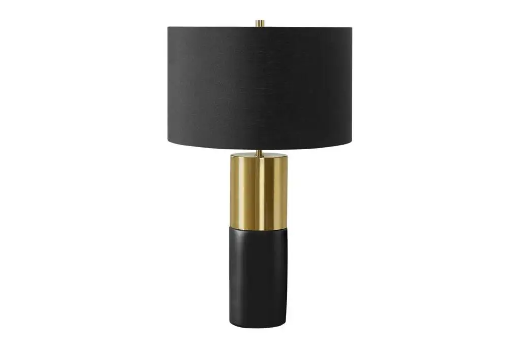 éClairage - Lampe De Table 25"H BéTon Noir / Abat-Jour Noir | Dimmable | Haute luminosité