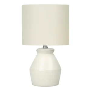 éClairage - Lampe De Table 17" H CéRamique CrèMe / Abat-Jour Ivoire en papier artisanal