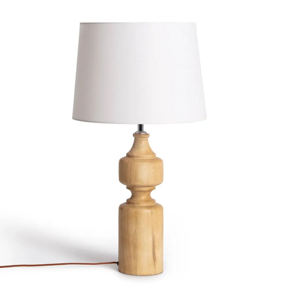 Éclairage LED ILUZZIA avec base en bois Sansa, modèle de table. avec ampoule LED incluse