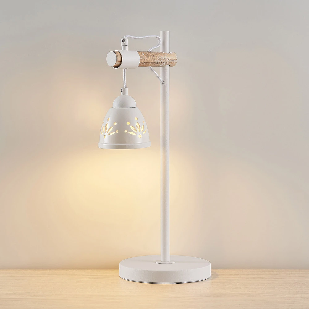 Éco-Énergétique Lindby Pimana lampe à poser abat-jour céramique