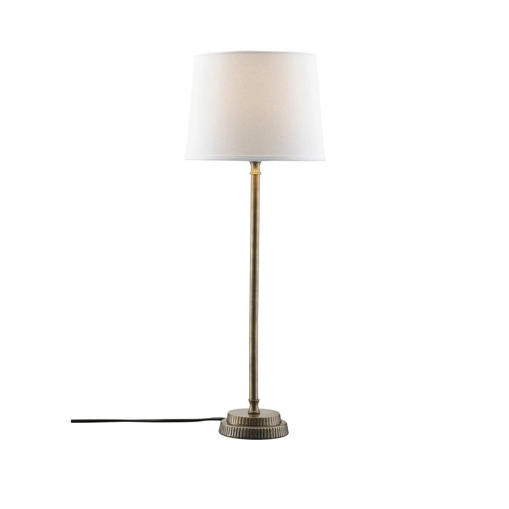 Design Contemporain PR Home Lampe à poser Kent, blanc/laiton, abat-jour conique