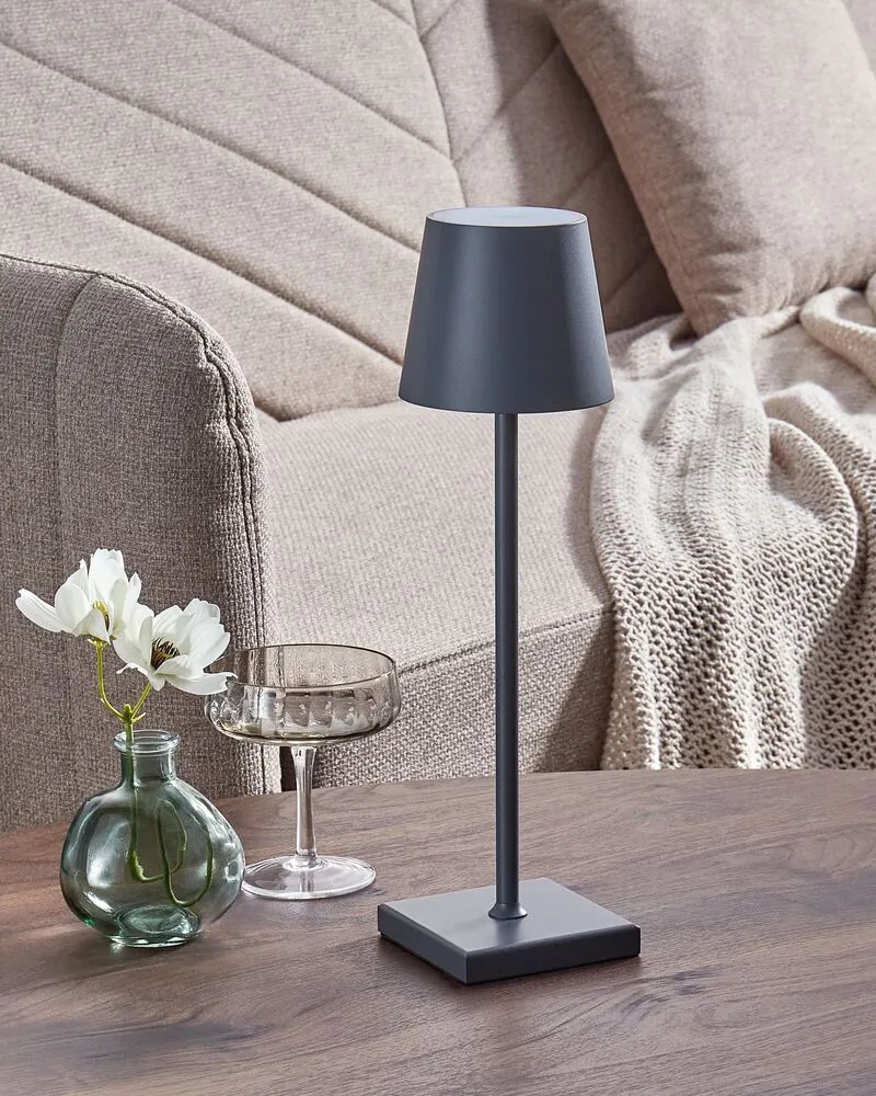 Design Contemporain Tafellamp draadloos donkergrijs BACEIRO