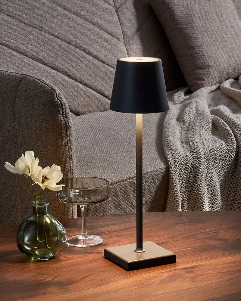 Design Contemporain Tafellamp draadloos donkergrijs BACEIRO
