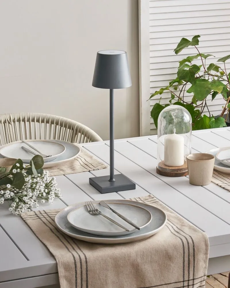 Design Contemporain Tafellamp draadloos donkergrijs BACEIRO