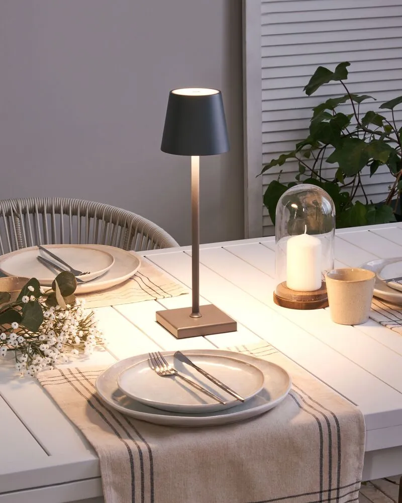 Design Contemporain Tafellamp draadloos donkergrijs BACEIRO