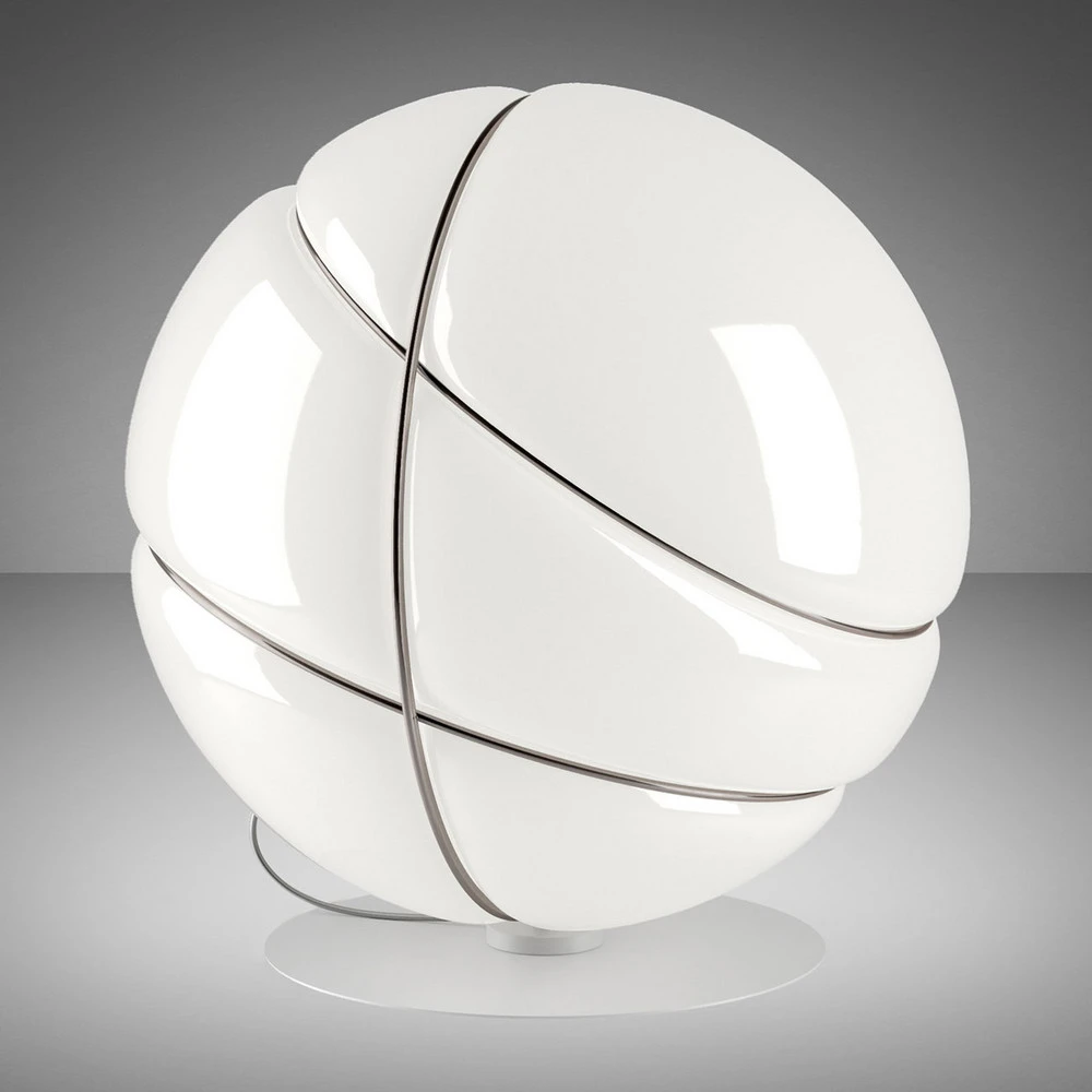 Fabbian Armilla lampe à poser verre blanche brunie pour décoration intérieure