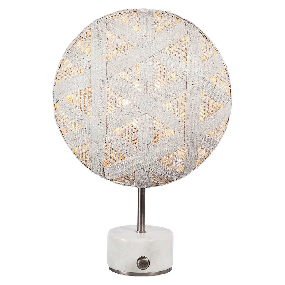 Forestier Chanpen S Hexagonal table argenté/blanc avec douille E27