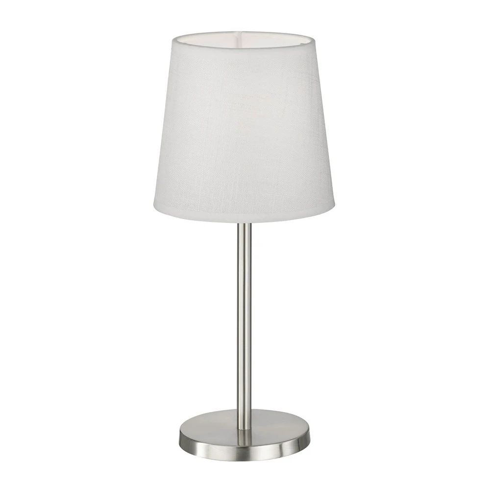 Haute Qualité Lampe à poser Eve abat-jour tissu nickel mat/blanc