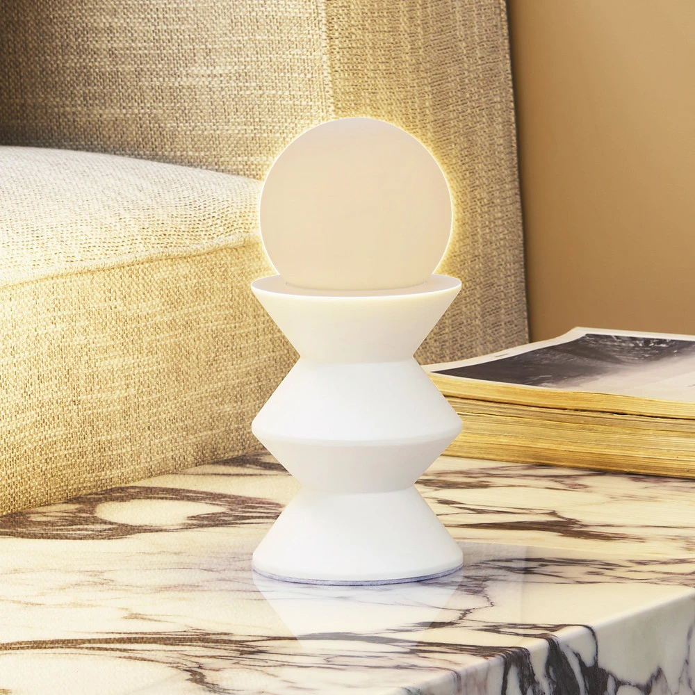 Haute Qualité Lindby lampe à poser Nielson, blanc, hauteur abat-jour 9 cm, plâtre