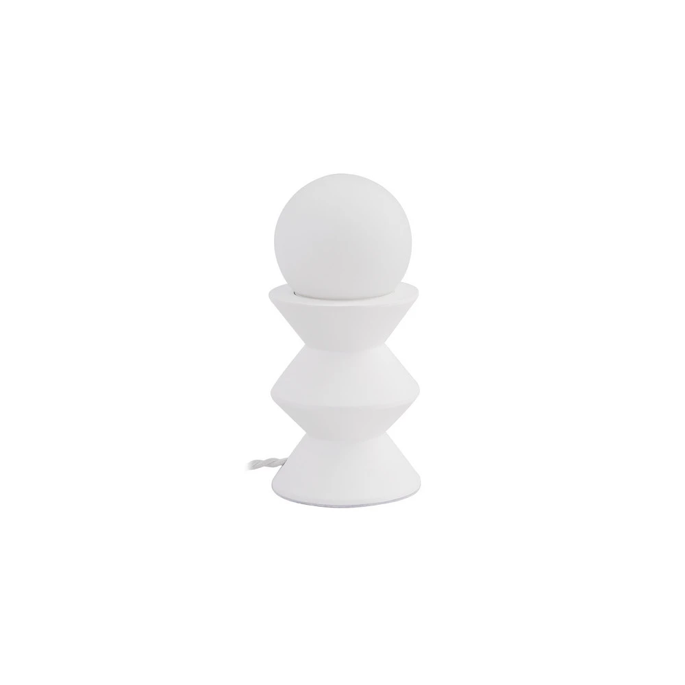 Haute Qualité Lindby lampe à poser Nielson, blanc, hauteur abat-jour 9 cm, plâtre