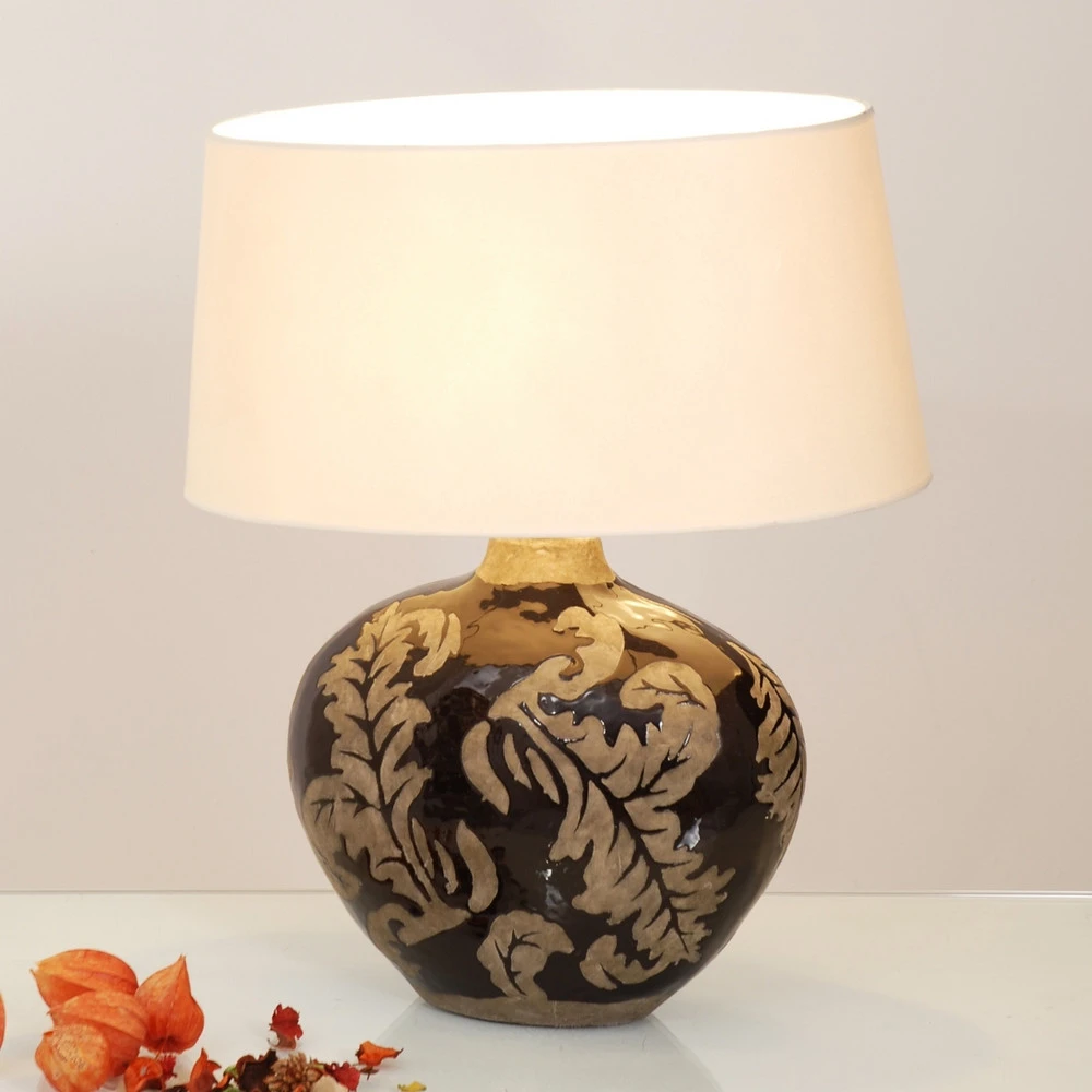 Lampe de chevet Lampe à poser Toulouse ovale, hauteur 43 cm, noire