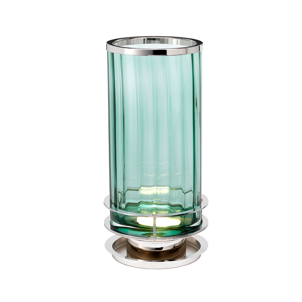 Lampe de chevet Lampe de table Arno, verte, nickel poli