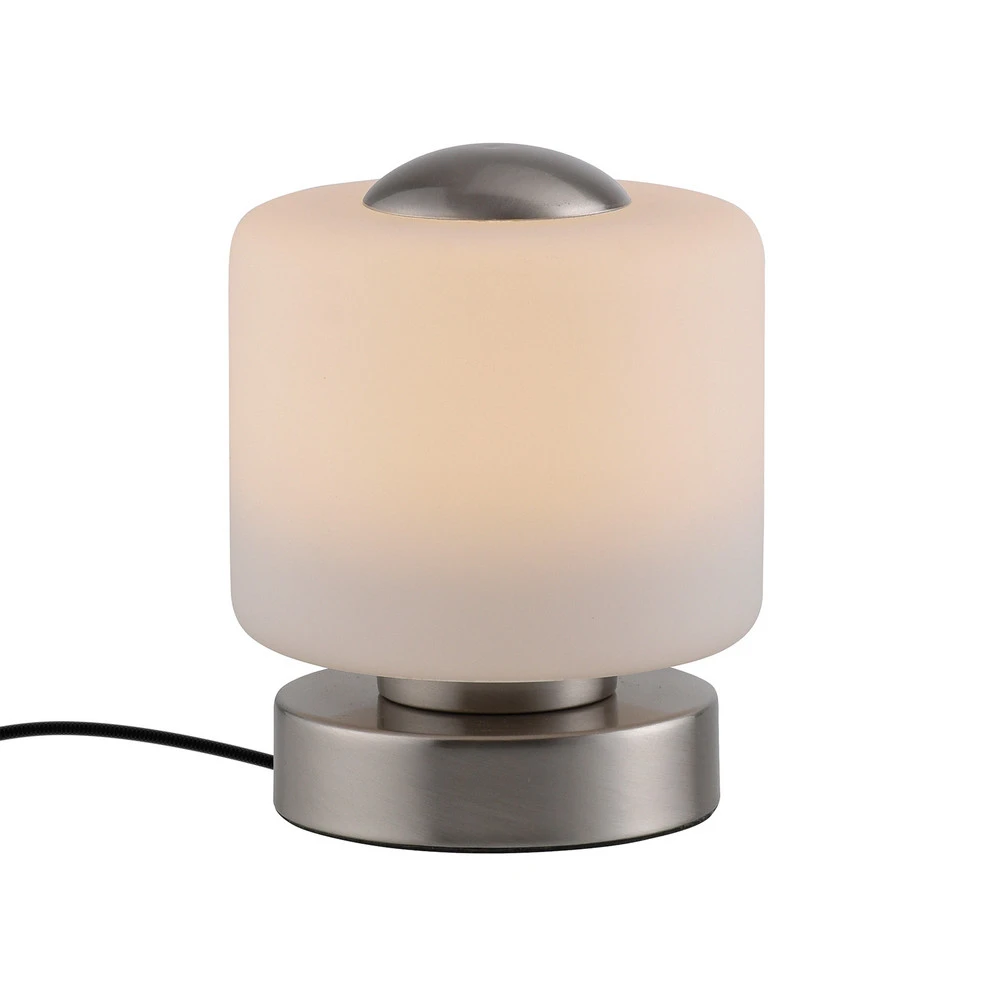 Lampe de chevet Paul Neuhaus lampe de table LED Bota, couleur acier, verre, intensité variable