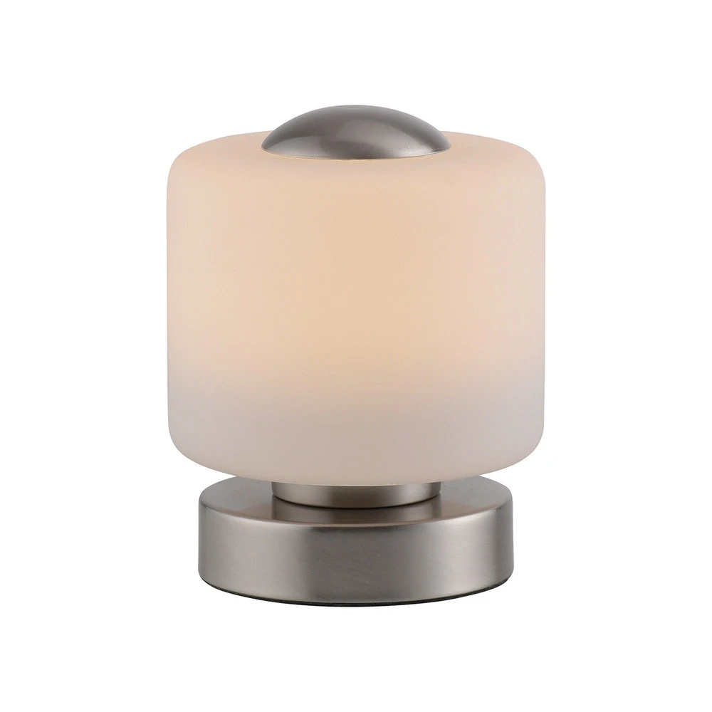 Lampe de chevet Paul Neuhaus lampe de table LED Bota, couleur acier, verre, intensité variable