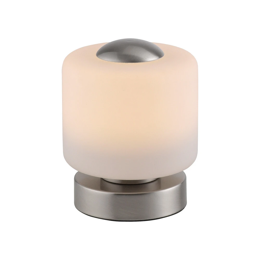 Lampe de chevet Paul Neuhaus lampe de table LED Bota, couleur acier, verre, intensité variable